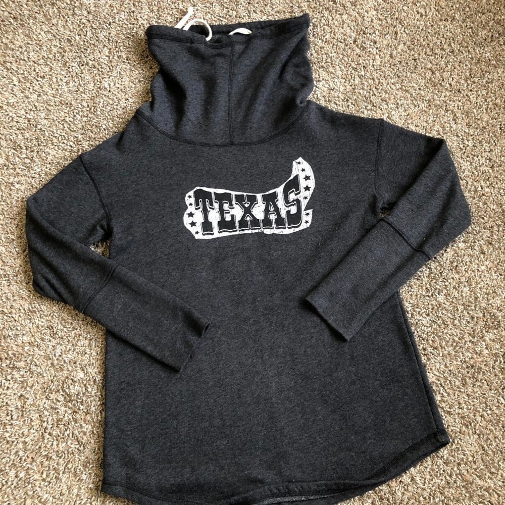 Retro Brand Sweater Womens Large Gray Pullover Texas Cowl Nwck Sweatshirt Ladies